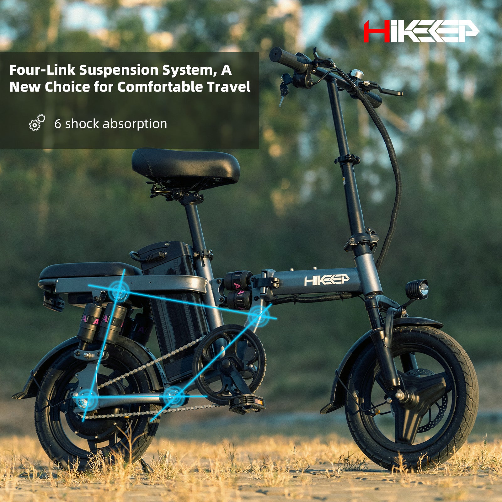 HiKeep Ebike DJ-6 Folding Electric Bike Grey 48V 13AH - Hikeep ebike