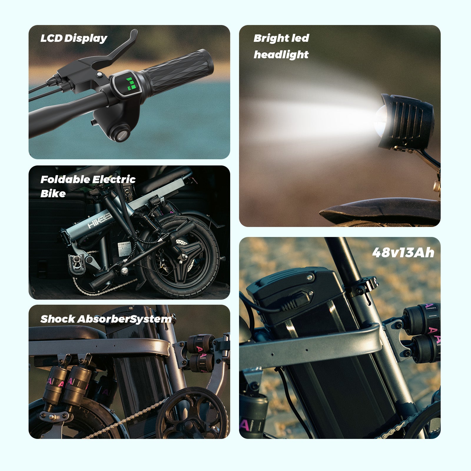 HiKeep Ebike DJ-6 Folding Electric Bike Grey 48V 13AH - Hikeep ebike