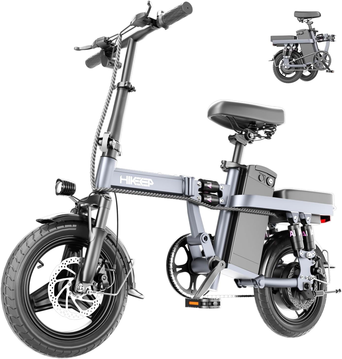 HiKeep Ebike DJ-6 Folding Electric Bike Grey 48V 13AH - Hikeep ebike