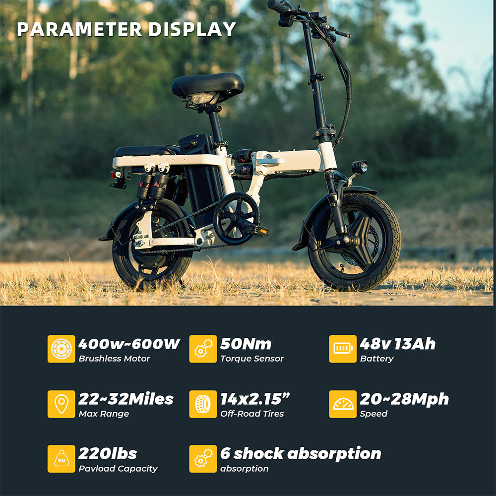 HiKeep Ebike DJ-6 Folding Electric Bike Grey 48V 13AH - Hikeep ebike