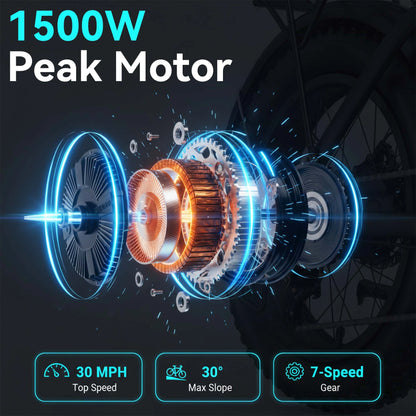 Hikeep Elf Pro 26” Fat Tire Electric Bike for Adults