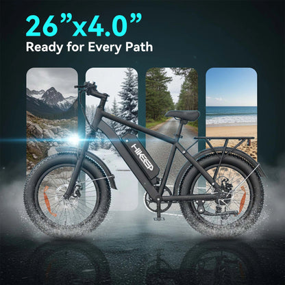 Hikeep Elf Pro 26” Fat Tire Electric Bike for Adults