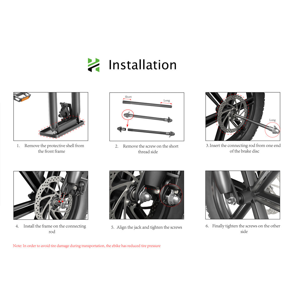 K6-L-Front Wheel Axle - Hikeep ebike