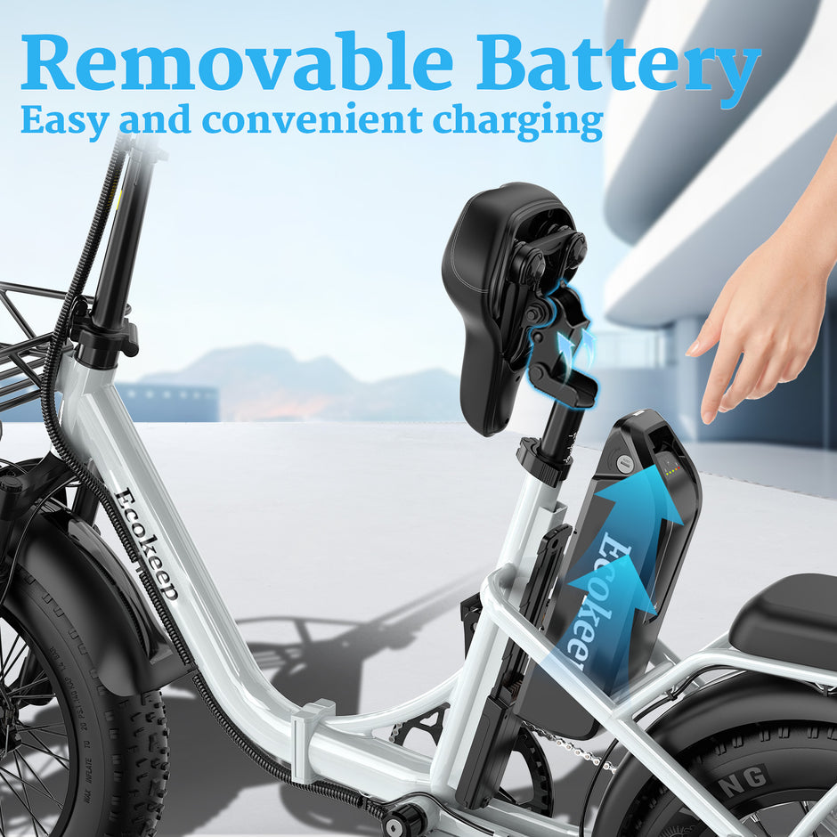Ecokeep Folding Electric Bike 48V for Adults 28 mph 500W Commuter City Ebikes - Hikeep ebike