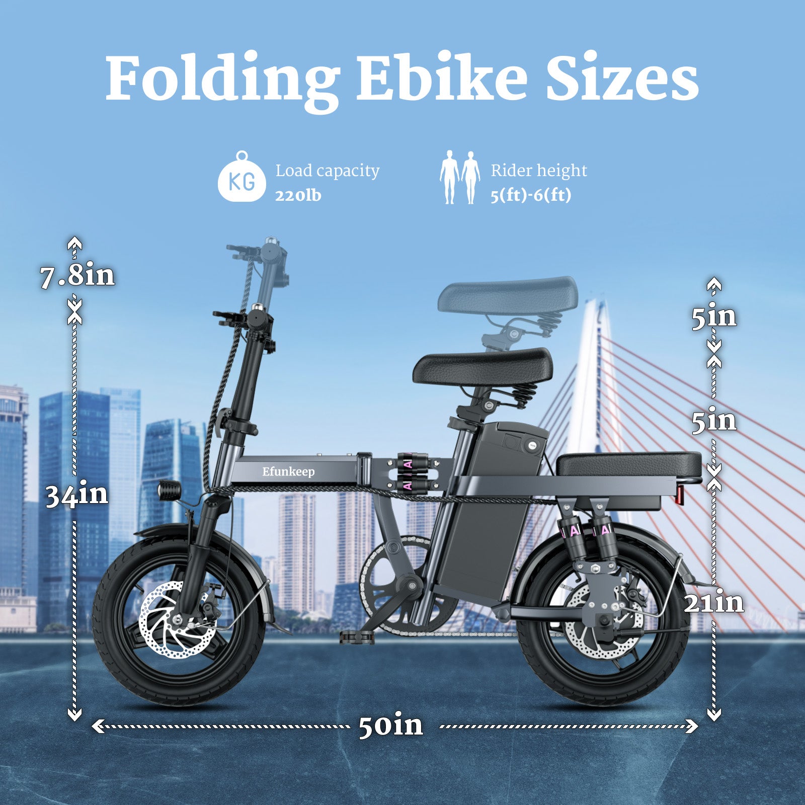 Efunkeep 400W Folding EBike - Hikeep ebike