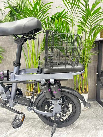 Foot Pedal Rear Seat Steel Folding Vegetable Basket Storage Bin - Hikeep ebike