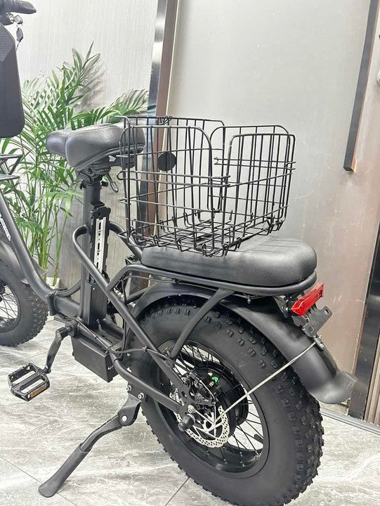 Foot Pedal Rear Seat Steel Folding Vegetable Basket Storage Bin - Hikeep ebike