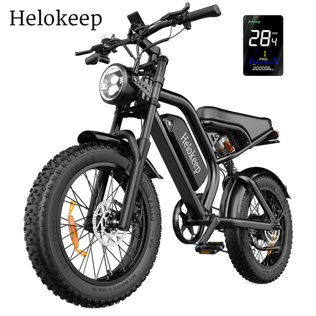 Helokeep ebike 20" Fat Tire Mountain Electric Bike for Adult 1000W 48V 32 MPH - Hikeep ebike