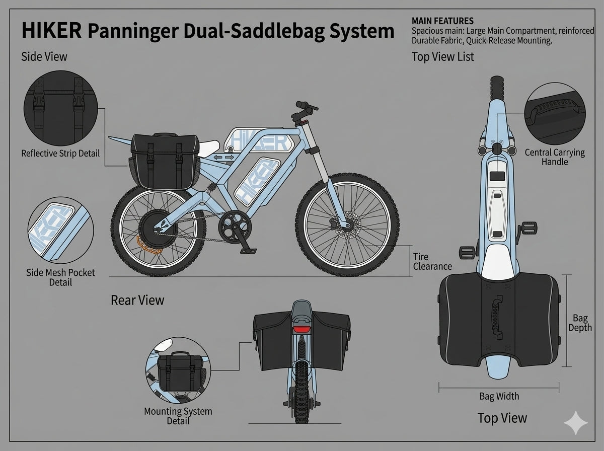 Hikeep Ebike Cover And Rear Pannier Bag