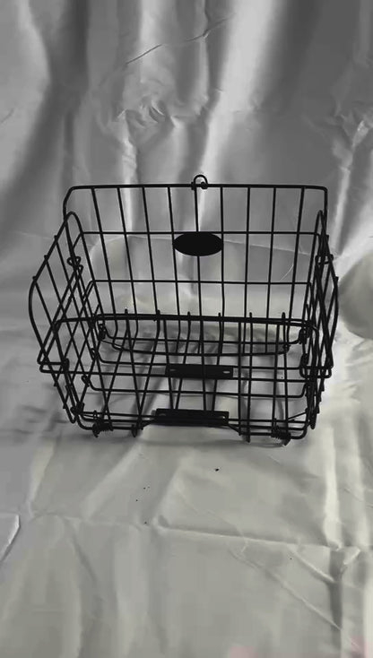 Foot Pedal Rear Seat Steel Folding Vegetable Basket Storage Bin