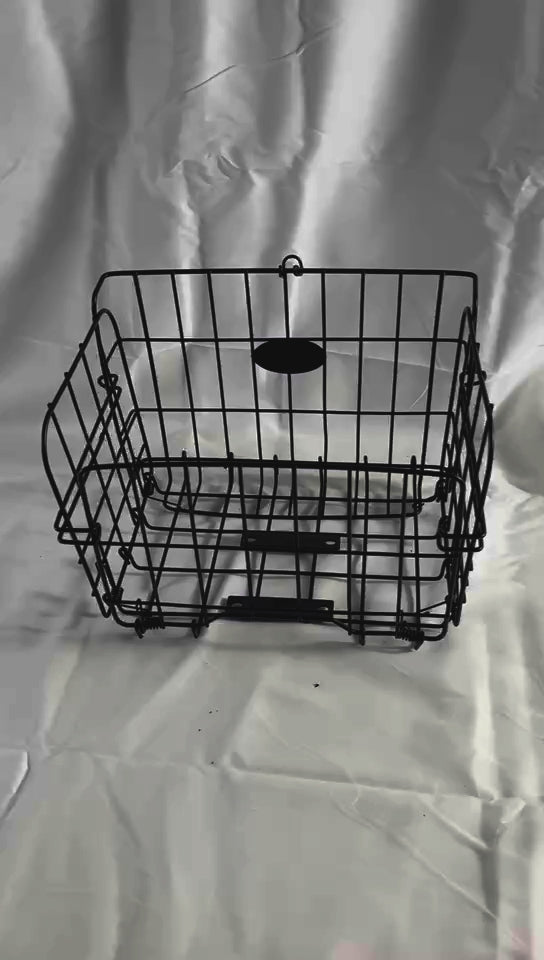Foot Pedal Rear Seat Steel Folding Vegetable Basket Storage Bin